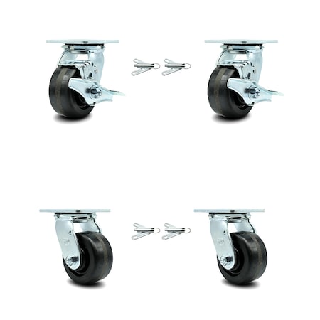 Service Caster Greenlee Caster Set - GMX Cart -2 Swivel Brake Bolt On Lock 2 Bolt On Lock - SCC GRE-SCC-30CS420-PHR-TLB-BSL-2-BSL-2